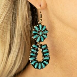 Turquoise Floral Drop Earrings